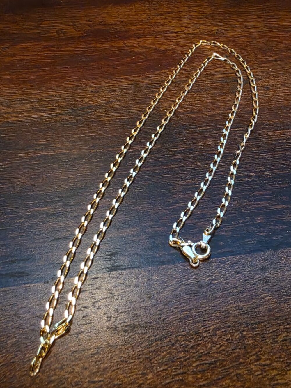 Italian Gold Vermeil Over 925 Sterling Silver Mariner Link Chain Necklace 24"